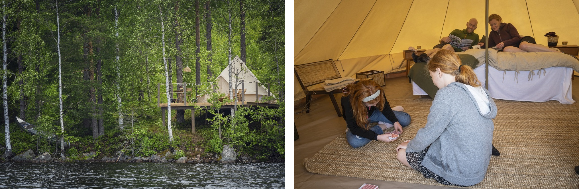 Collage van glamping