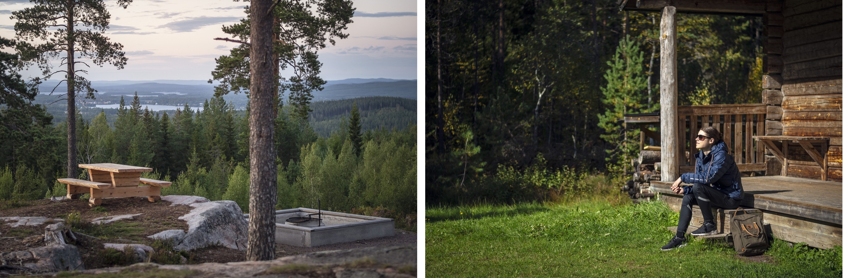 Fotocollage ved ulike utsiktspunkter i Dalarna.
