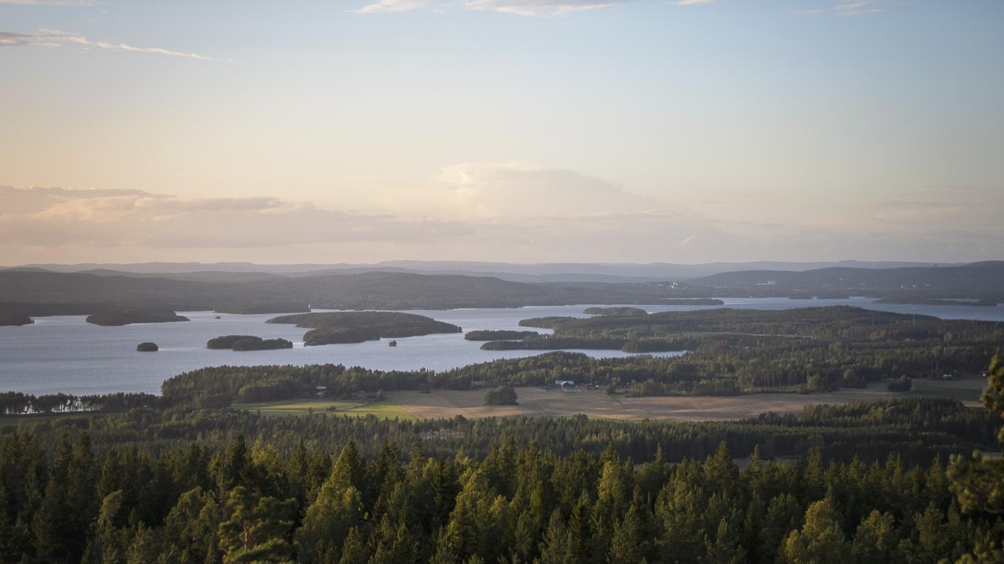 View over lakes in Dalarna.
