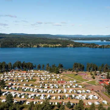 Campingplassen ved Leksand Strand.